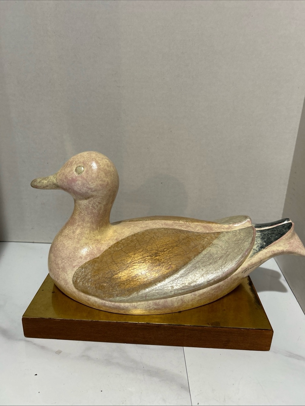 Vtg art duck sculpture handmade in Italy by Graziella